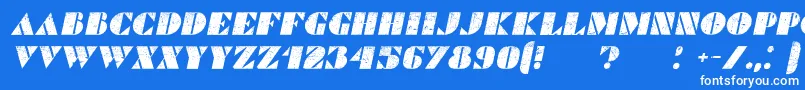 CommandersGrungedItalic Font – White Fonts on Blue Background