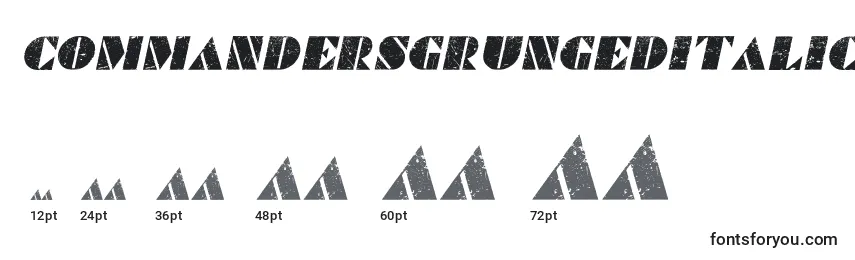 Размеры шрифта CommandersGrungedItalic