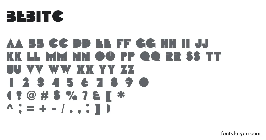 Schriftart Bebitc – Alphabet, Zahlen, spezielle Symbole