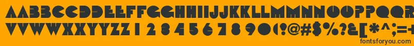 Bebitc-Schriftart – Schwarze Schriften auf orangefarbenem Hintergrund