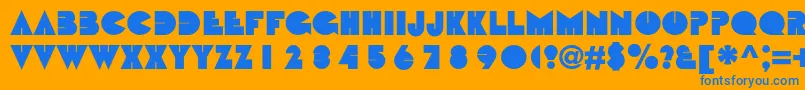 フォントBebitc – オレンジの背景に青い文字