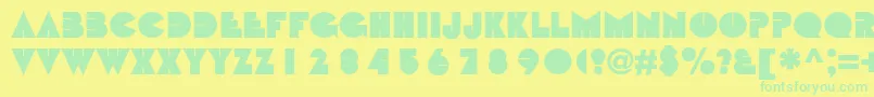 Bebitc-Schriftart – Grüne Schriften auf gelbem Hintergrund