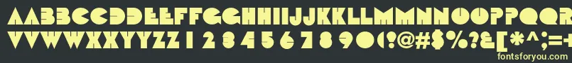 フォントBebitc – 黒い背景に黄色の文字