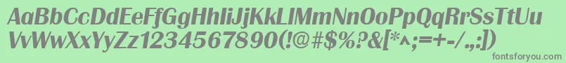GrenobleSfBoldItalic Font – Gray Fonts on Green Background