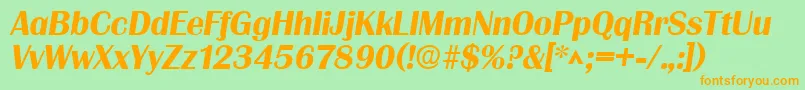 GrenobleSfBoldItalic Font – Orange Fonts on Green Background