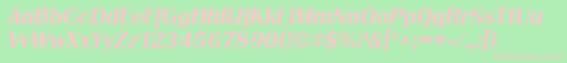 GrenobleSfBoldItalic Font – Pink Fonts on Green Background