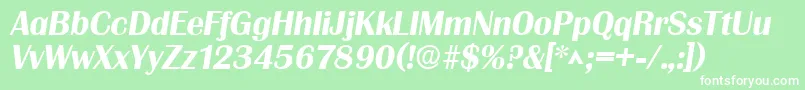 GrenobleSfBoldItalic Font – White Fonts on Green Background
