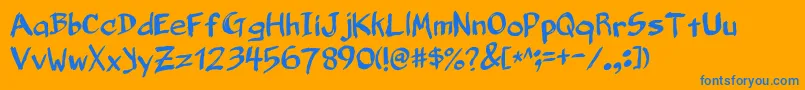 BelligerentMadness Font – Blue Fonts on Orange Background