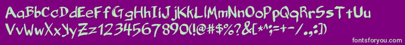 BelligerentMadness Font – Green Fonts on Purple Background