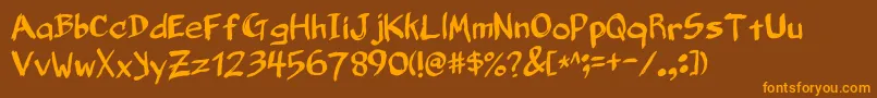 BelligerentMadness Font – Orange Fonts on Brown Background