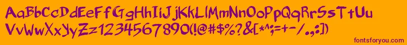 BelligerentMadness Font – Purple Fonts on Orange Background