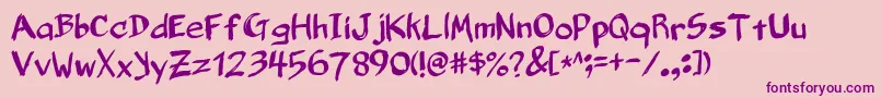 BelligerentMadness Font – Purple Fonts on Pink Background