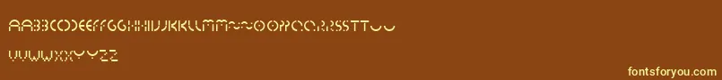 フォントEssedicom – 黄色のフォント、茶色の背景
