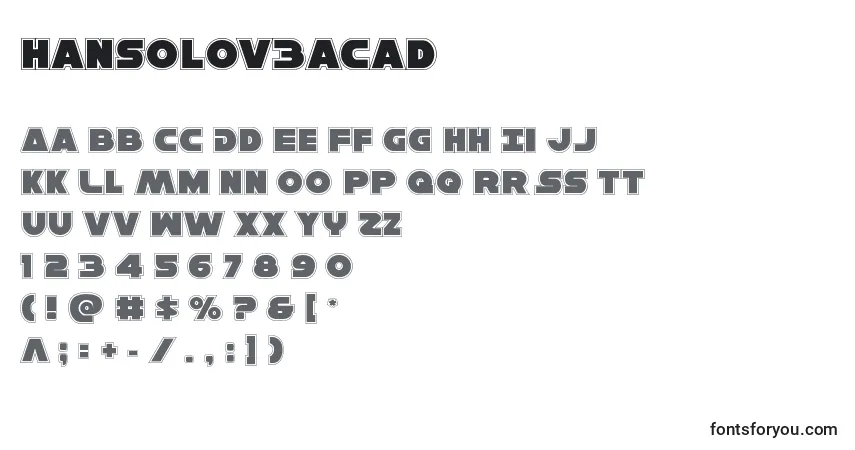 Fuente Hansolov3acad - alfabeto, números, caracteres especiales
