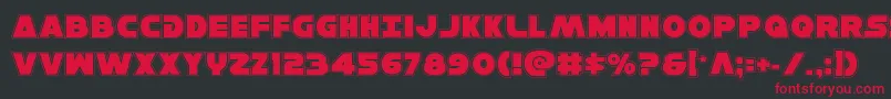 Hansolov3acad Font – Red Fonts on Black Background