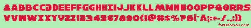 Hansolov3acad Font – Red Fonts on Green Background