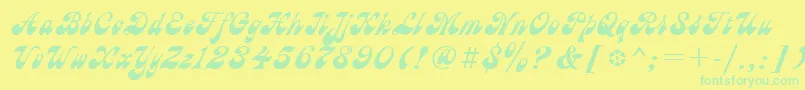 Astron Font – Green Fonts on Yellow Background