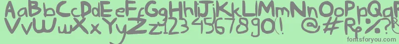 NyonyaGendut-Schriftart – Graue Schriften auf grünem Hintergrund