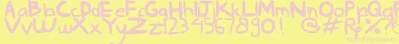 NyonyaGendut Font – Pink Fonts on Yellow Background
