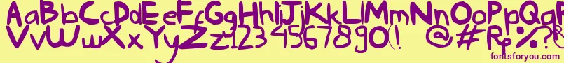 NyonyaGendut Font – Purple Fonts on Yellow Background