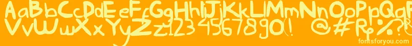 NyonyaGendut Font – Yellow Fonts on Orange Background