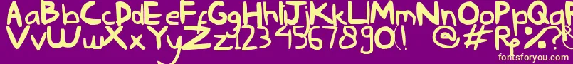 NyonyaGendut Font – Yellow Fonts on Purple Background