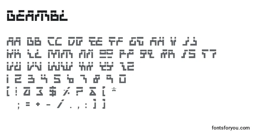 Czcionka Beambl – alfabet, cyfry, specjalne znaki