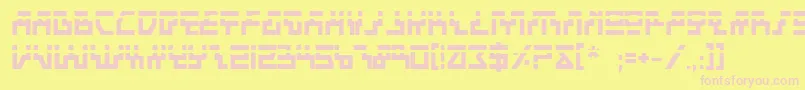 Beambl-Schriftart – Rosa Schriften auf gelbem Hintergrund