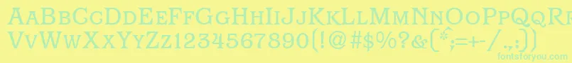 ParagonsmcRegularDb-Schriftart – Grüne Schriften auf gelbem Hintergrund
