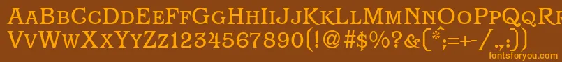 ParagonsmcRegularDb-Schriftart – Orangefarbene Schriften auf braunem Hintergrund
