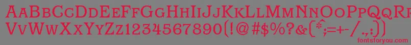 フォントParagonsmcRegularDb – 赤い文字の灰色の背景
