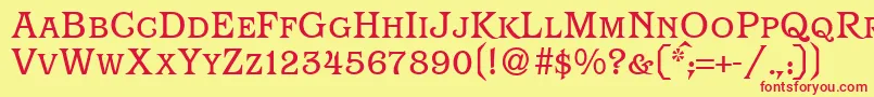ParagonsmcRegularDb-Schriftart – Rote Schriften auf gelbem Hintergrund