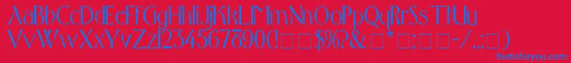 Czcionka ToqueDisplaySsi – niebieskie czcionki na czerwonym tle
