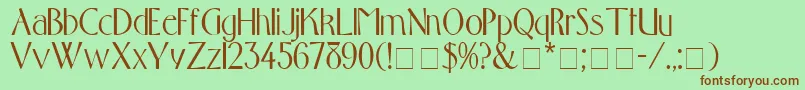 ToqueDisplaySsi Font – Brown Fonts on Green Background