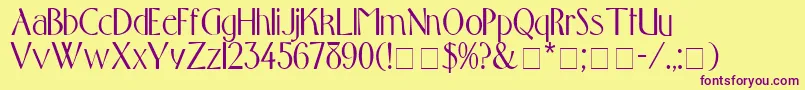 ToqueDisplaySsi Font – Purple Fonts on Yellow Background