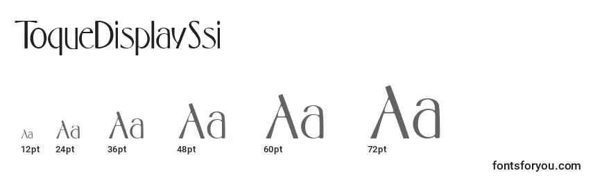 ToqueDisplaySsi Font Sizes