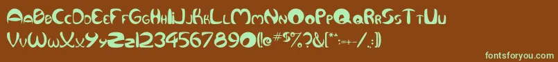 Qurve Font – Green Fonts on Brown Background