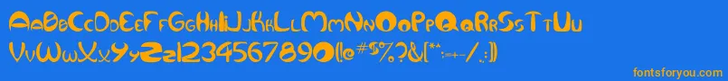 Qurve Font – Orange Fonts on Blue Background