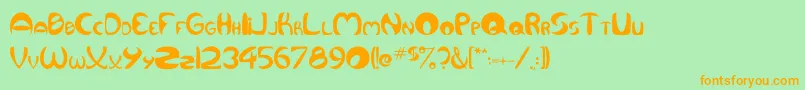Qurve Font – Orange Fonts on Green Background