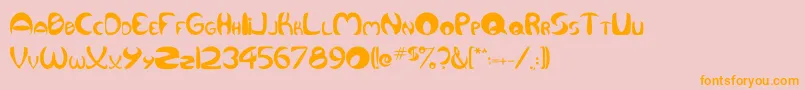 フォントQurve – オレンジの文字がピンクの背景にあります。