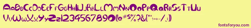 Qurve Font – Purple Fonts on Yellow Background