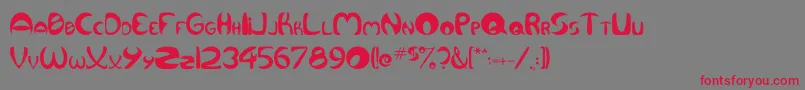 フォントQurve – 赤い文字の灰色の背景