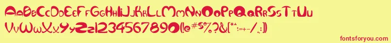 Qurve Font – Red Fonts on Yellow Background