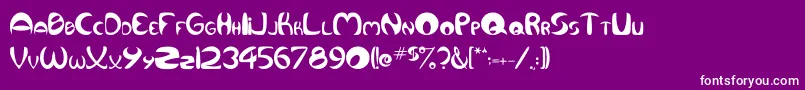 Qurve-Schriftart – Weiße Schriften auf violettem Hintergrund