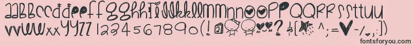 Cutelove-Schriftart – Schwarze Schriften auf rosa Hintergrund