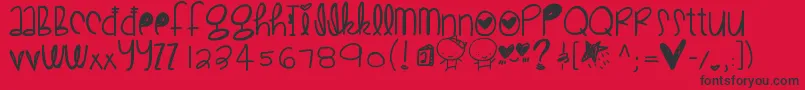 Cutelove Font – Black Fonts on Red Background