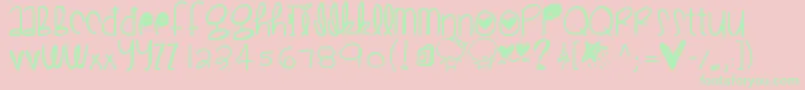 Cutelove Font – Green Fonts on Pink Background