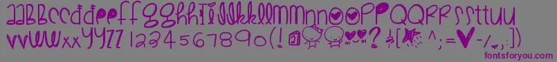 Шрифт Cutelove – фиолетовые шрифты на сером фоне