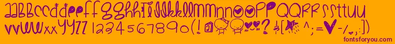 Cutelove Font – Purple Fonts on Orange Background