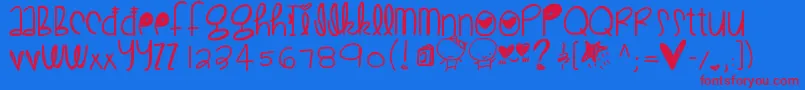 Шрифт Cutelove – красные шрифты на синем фоне